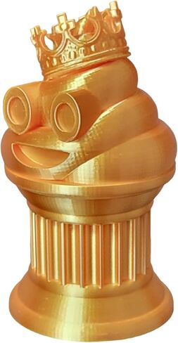 Znet3D King Poop Emoji Trophy - Fun Award & Gift - Handmade w/Additive Manufacturing - 6" inches Tall - Featuring a Solid Poop Emoji with a Crown, Secured on a Column Pillar (Black) in Saudi Arabia