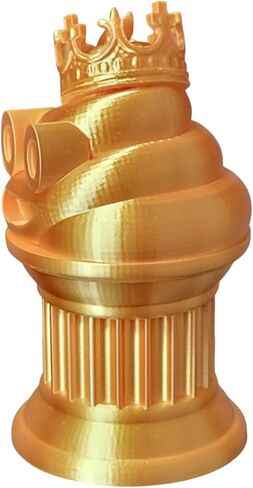 Znet3D King Poop Emoji Trophy - Fun Award & Gift - Handmade w/Additive Manufacturing - 6" inches Tall - Featuring a Solid Poop Emoji with a Crown, Secured on a Column Pillar (Black) in Saudi Arabia
