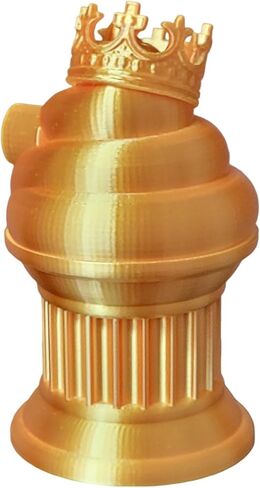 Znet3D King Poop Emoji Trophy - Fun Award & Gift - Handmade w/Additive Manufacturing - 6" inches Tall - Featuring a Solid Poop Emoji with a Crown, Secured on a Column Pillar (Black) in Saudi Arabia