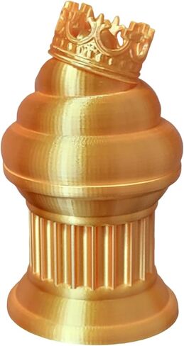Znet3D King Poop Emoji Trophy - Fun Award & Gift - Handmade w/Additive Manufacturing - 6" inches Tall - Featuring a Solid Poop Emoji with a Crown, Secured on a Column Pillar (Black) in Saudi Arabia