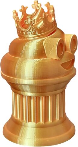 Znet3D King Poop Emoji Trophy - Fun Award & Gift - Handmade w/Additive Manufacturing - 6" inches Tall - Featuring a Solid Poop Emoji with a Crown, Secured on a Column Pillar (Black) in Saudi Arabia