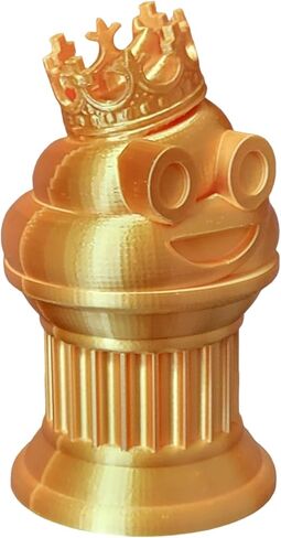 Znet3D King Poop Emoji Trophy - Fun Award & Gift - Handmade w/Additive Manufacturing - 6" inches Tall - Featuring a Solid Poop Emoji with a Crown, Secured on a Column Pillar (Black) in Saudi Arabia