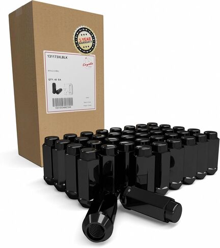 Wheel Accessories Parts 40 Pcs M14 x 2 Thread Bulge Acorn 2.40" Long Lug Nuts Black 22mm 7/8" Hex Fits Ford 2000-2014 Expedition F-150 | 1999-2003 F-250 F-350 Super Duty | Lincoln 2000-2014 Navigator in Saudi Arabia