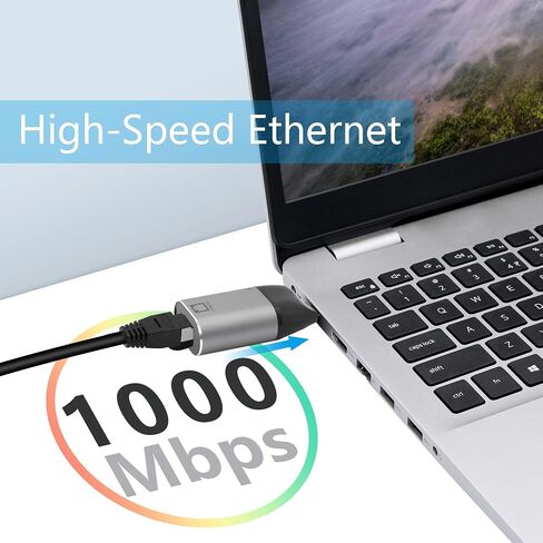 CERRXIAN USB C to Gigabit Ethernet Adapter,RJ45 to USB C Ethernet Port Converter with 65W PD Powering,for Computers,Tablets and Other Devices with Type-C Interface in Saudi Arabia