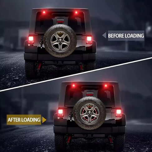 ضوء فرامل الإطارات الاحتياطية، حلقة ضوء الفرامل، ضوء الإطار الخلفي، أضواء عجلة الفرامل الثالثة حلقة LED متوافقة مع Jeep Wrangler 2007-2017 JK JKU YJ TJ، ضوء أحمر، التوصيل والتشغيل in Kuwait