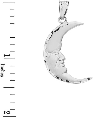 Fine 925 Sterling Silver Crescent Shape Moon Face Pendant in Saudi Arabia
