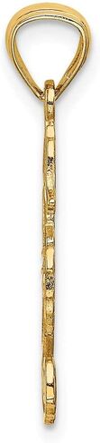 Solid 14K Gold Polished Filigree Seahorse Pendant in Saudi Arabia