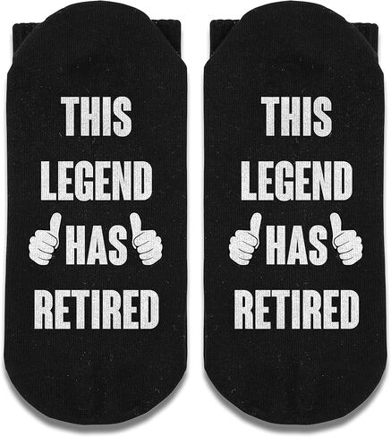 The Legend Has Retired Socks، جوارب قطنية بتصميم مجنون ومبتكر للرجال والنساء وعيد الأب، زوج واحد - هدايا للموظفين المتقاعدين وزملاء العمل وخريجي المكاتب. (003) in Kuwait