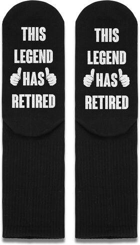 The Legend Has Retired Socks، جوارب قطنية بتصميم مجنون ومبتكر للرجال والنساء وعيد الأب، زوج واحد - هدايا للموظفين المتقاعدين وزملاء العمل وخريجي المكاتب. (003) in Kuwait