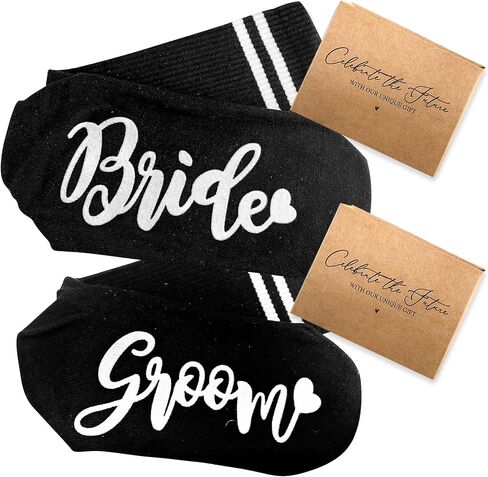 PartyGifts&beyond 2 Pairs Couple Gifts Socks Engagement Gifts for Couples Cozy Socks Wedding Gifts in Saudi Arabia