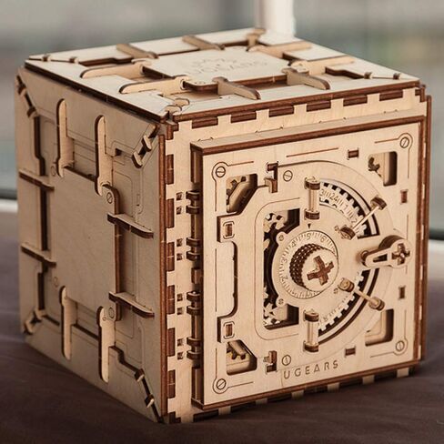 Ugears Mechanical 3D Safe, Valentine's Gifts, Adult Puzzle, Wooden Brain Teaser, Kids And Teens IQ Game in Saudi Arabia
