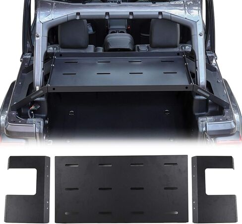JeCar Interior Rear Cargo Rack Luggage Storage Carrier Solid Metal Trunk Shelf Compatible with Jeep Wrangler 2007-2018 JK Unlimited & 2018-2023 JL Unlimited, Interior Accessories (4-Door) in Saudi Arabia
