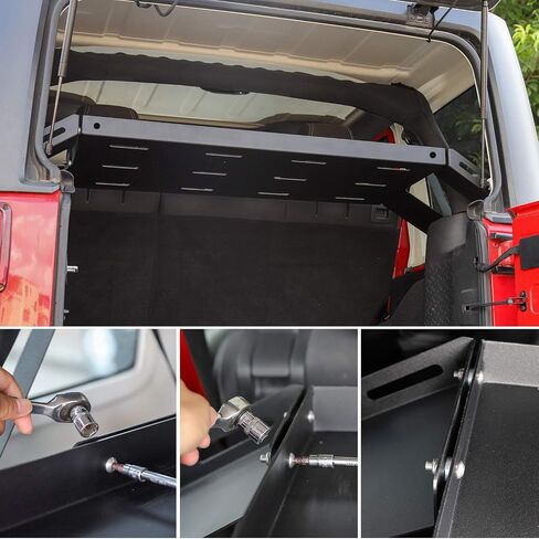 JeCar Interior Rear Cargo Rack Luggage Storage Carrier Solid Metal Trunk Shelf Compatible with Jeep Wrangler 2007-2018 JK Unlimited & 2018-2023 JL Unlimited, Interior Accessories (4-Door) in Saudi Arabia