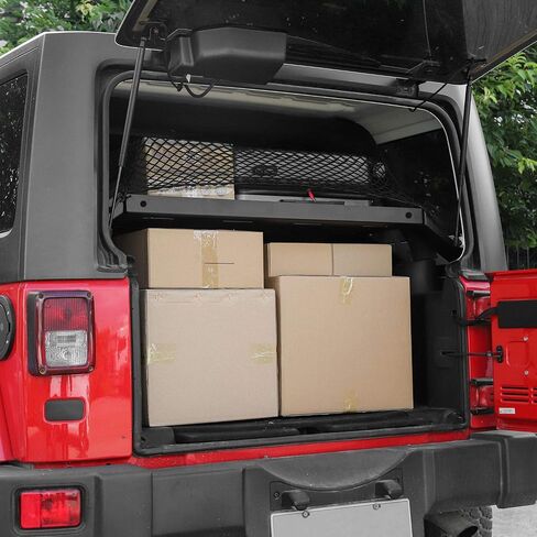 JeCar Interior Rear Cargo Rack Luggage Storage Carrier Solid Metal Trunk Shelf Compatible with Jeep Wrangler 2007-2018 JK Unlimited & 2018-2023 JL Unlimited, Interior Accessories (4-Door) in Saudi Arabia