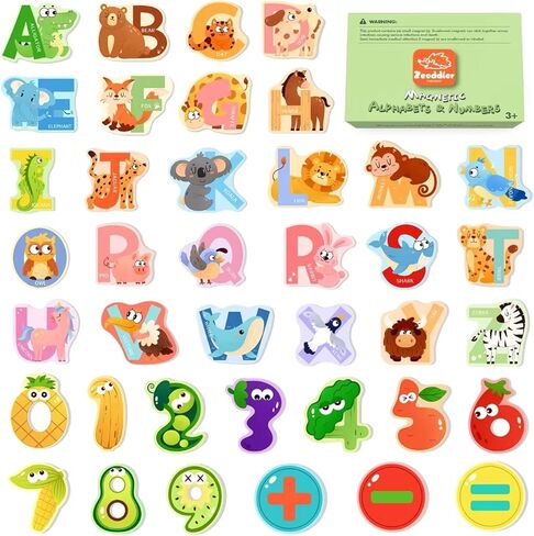 Jumbo Wooden Alphabet Magnets for Toddlers Fridge Thick Animal ABC Magnetic Letters 26 Uppercase Letters Preschool Learning Activities, Spelling Gift for Boys, Girls in Kuwait