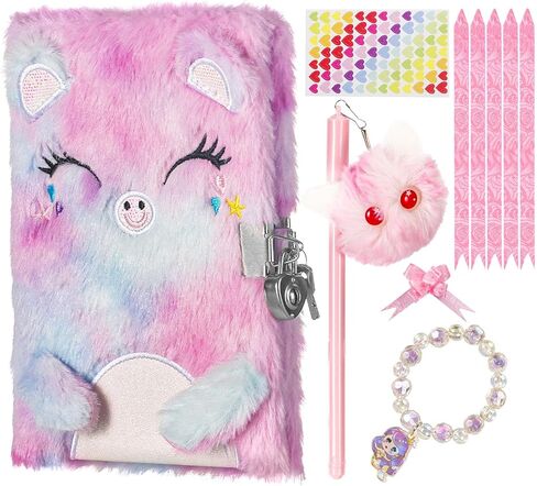 مذكرات للفتيات مع قفل ومفاتيح، مذكرات فخمة غامضة مذكرات سرية للأطفال مع قفل للكتابة والرسم، هدايا دفتر مبطنة للفتيات الذين تتراوح أعمارهم بين 5 6 7 8 9 UP in Kuwait