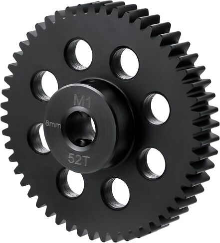 Steel 8mm Bore Mod 1 41T 42T 49T 51T 52T 53T 55T 56T Pinion Motor Gear for Tra-xxas Slash X maxx 8S XRT 1/5 1/6 1/8 1/10 RC Car (52T) in Kuwait