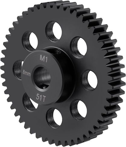 Steel 8mm Bore Mod 1 41T 42T 49T 51T 52T 53T 55T 56T Pinion Motor Gear for Tra-xxas Slash X maxx 8S XRT 1/5 1/6 1/8 1/10 RC Car (52T) in Kuwait