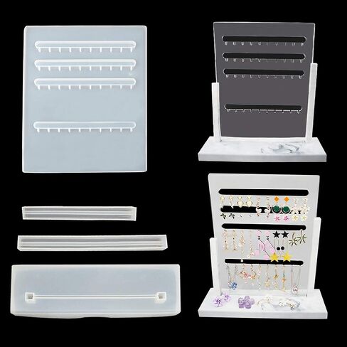 FineInno Silicone Resin Jewelry Display - Earrings Organizer Jewelry Display Stand with 40 Holes for DIY Casting Crafts in Saudi Arabia