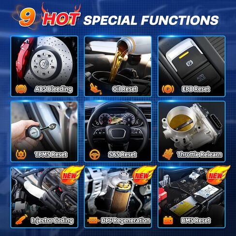 أحدث قارئ رموز FOXWELL NT716 وأدوات المسح الضوئي لعام 2024 مع 9 إعادة ضبط (TPMS/Oil/EPB/SAS/BMS/خنق/ترميز الحاقن)، تحقق من ABS/SRS/ناقل الحركة/محرك obd2 الماسح الضوئي مع اختبار البطارية، تحديث مجاني مدى الحياة in Kuwait