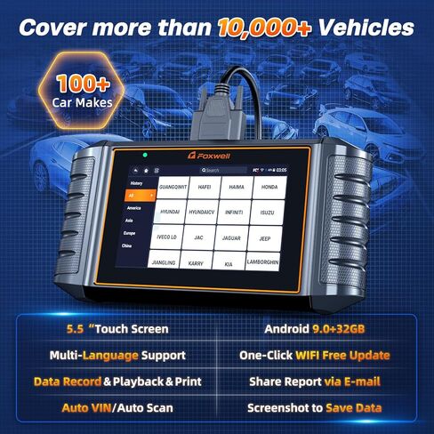 أحدث قارئ رموز FOXWELL NT716 وأدوات المسح الضوئي لعام 2024 مع 9 إعادة ضبط (TPMS/Oil/EPB/SAS/BMS/خنق/ترميز الحاقن)، تحقق من ABS/SRS/ناقل الحركة/محرك obd2 الماسح الضوئي مع اختبار البطارية، تحديث مجاني مدى الحياة in Kuwait