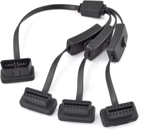 iKKEGOL obd2 obdii 1 إلى 3 كابل تمديد تشخيصي لسلك مقسم Y ذكر إلى أنثى 16 دبوسًا للغاية مع مفتاح طاقة فردي 50 سم / 20 بوصة in Kuwait