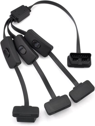 iKKEGOL obd2 obdii 1 إلى 3 كابل تمديد تشخيصي لسلك مقسم Y ذكر إلى أنثى 16 دبوسًا للغاية مع مفتاح طاقة فردي 50 سم / 20 بوصة in Kuwait