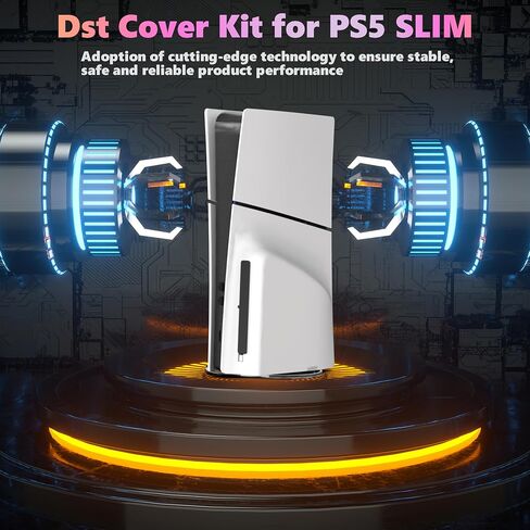 INITMMO Dust Cover for PS5 Slim Console, PS5 Slim Accessories with Dust Net Filter, Silicone Plugs, Joystick Caps for Playstation 5 Slim Disc Version/Digital Version, Anti Dust and Pet Hair, Black in Saudi Arabia