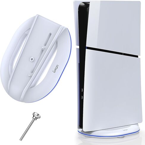 حامل عمودي فقط لوحدات التحكم PS5 النحيفة القرصية/الرقمية، حامل بديل لملحقات PS5 النحيفة مع برغي، حامل قاعدة لوحدة التحكم Playstation 5 النحيفة، لا يتطلب أدوات، أبيض in Kuwait