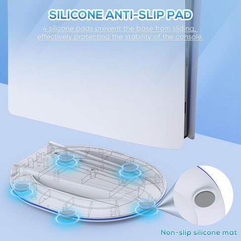 حامل عمودي فقط لوحدات التحكم PS5 النحيفة القرصية/الرقمية، حامل بديل لملحقات PS5 النحيفة مع برغي، حامل قاعدة لوحدة التحكم Playstation 5 النحيفة، لا يتطلب أدوات، أبيض in Kuwait