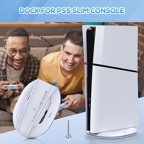 حامل عمودي فقط لوحدات التحكم PS5 النحيفة القرصية/الرقمية، حامل بديل لملحقات PS5 النحيفة مع برغي، حامل قاعدة لوحدة التحكم Playstation 5 النحيفة، لا يتطلب أدوات، أبيض in Kuwait