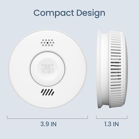 Wireless Interconnected Smoke Detector 10 Year Battery, Smoke Alarm with Large Test Button, Connect with Up to 30 Wireless Fire Alarms, Adhesive Tapes Included, 3-Pack in Saudi Arabia