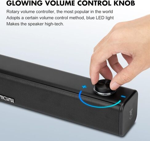 مكبر صوت بلوتوث للكمبيوتر يعمل بمنفذ USB لاسلكي/سلكي 2.0 ستيريو 360 HD Bass Soundbar لسطح المكتب والكمبيوتر اللوحي والهواتف المتوافقة مع Windows 7/8/10 Mac iPhone Android Samsung (أسود) in Kuwait