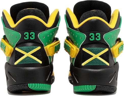PATRICK EWING Athletics Rogue Jamaica Sneakers - Limited Edition Black/Green/Yellow Athletic Shoes in Saudi Arabia