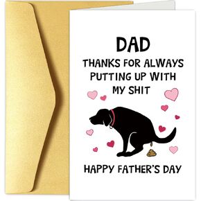 Chenive Funny Father's Day Card for Dad, Humorous Birthday Card from Daughter Son, Daddy Greeting Card, When In Doubt Call Dad