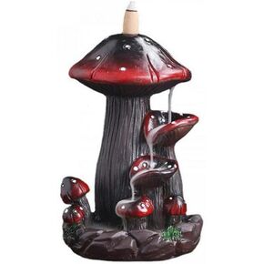 Cute Mushroom Incense Burner Backflow Handmade Incense Stick Burner Incense Tray Adorable with 20 Incense Cones 30 Incense Sticks