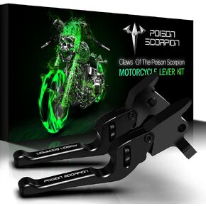 POISON SCORPION Black H1-620 Motorcycle Brake Clutch Levers Wheel Adjustable Compatible with VRSC Touring Family