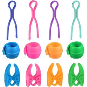 HARFINGTON Bobbin Thread Buddies Set, 36pcs Bobbin Thread Organizing Clips, 12 Bobbin Holder Clips, 12 Silicone Holder Bobbin Huggers, 12 Plastic Bobbin Thread Holders for Embroidery Quilting