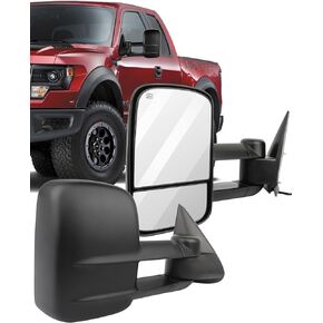 ECCPP Towing Mirrors for Chevy for Silverado for Tahoe for Suburban for GMC for Sierra for Yukon XL Black Power Heated Towing Side Mirrors 2000 2001 2002