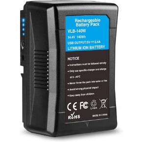 KUNLUN (10000mAh 140Wh V-Mount Battery Compatible with Sony Video Digital Camcorders Broadcast LED Light ARRI Cameras Replacement Brick for DSLR V-Lock Battery with D-Tap,USB
