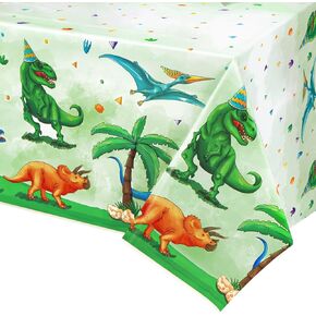 WERNNSAI Dinosaur Party Tablecloth - 1 PC Dinosaur Party Decorations for Kids Party Supplies Plastic Waterproof Tablecloth Disposable Table Cover for Boys Kids Dinosaur Birthday Party 54 "×108 “