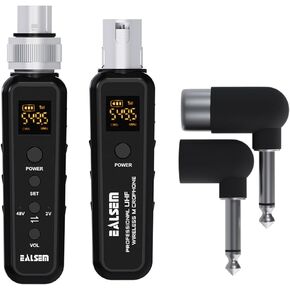 UHF Wireless XLR Transmitter & Receiver System, for Dynamic & Condenser Microphone and Guitar,25 Channels,98 ft Range, Rechargeable,Supports Adjusting Volume and Voltage