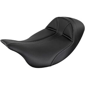 Saddlemen 0801-1292 808-07B-0042EXT Dominator Solo Seat - Extended Reach - Stitched - Black With Grey Stitching