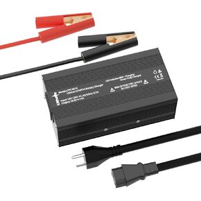 58.4V 10A Lithium Battery Charger, 58.4V Lithium Battery Charger, Built-in 4 Safety Protections, with LED Indicator, Support Fast Charging, 0V Charging Function to Repair Long-unused Battery