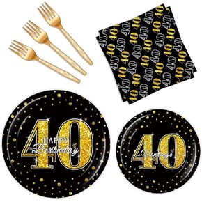 96 Pcs 30th Birthday Plates and Napkins Party Supplies 30th Birthday Party Decorations 30th Birthday Decorations for Men