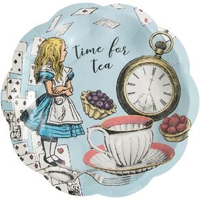 Talking Tables 12 x Alice in Wonderland Disposable Paper Plates | Onederland Birthday Party Supplies | Ideal for Mad Hatter Themed Tea Party, Mother's Day Surprise, Baby Shower