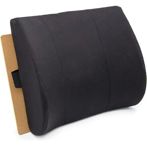 DMI Lumbar Support Pillow for Chair to Assist with Back Support with Removable Washable Cover and Firm Insert to Ease Lower Back Pain while Improving Posture,14 x 13 x 5,Contoured Foam,Elite,Black