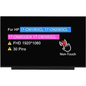 17.3" Screen Replacement NV173FHM-N49 for HP 17-CN1063CL 17-CN2063CL 17-CN0033DX 17-CN1053CL FHD 1920x1080 30 pins LCD Non-Touch Display Panel