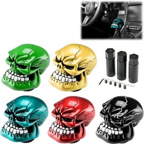 Black Universal Manual Wicked Skull Head Gear Stick Car Shift Knob Shifter Halloween