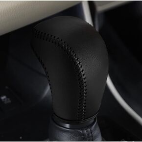 DEYTOP Gear Shift Knob Cover for Toyota Tacoma 2016-2023/ Highlander 2014-2019 Accessories Auto Leather Shifter Knob Trim (Black with Black Stitches)